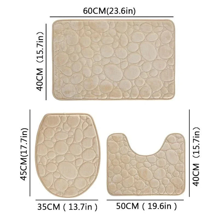 BowLift | 3-piece bathroom mat set made of microfiber, non-slip & absorbent
