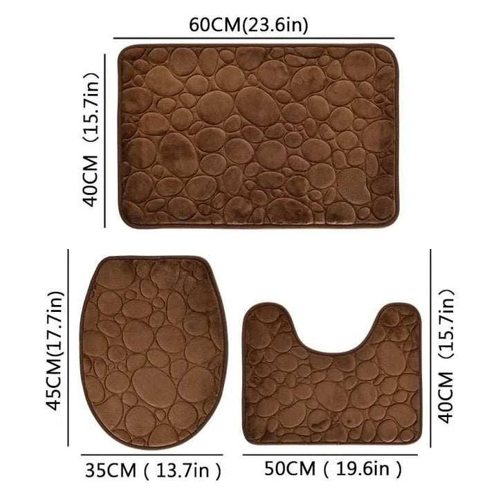 BowLift | 3-piece bathroom mat set made of microfiber, non-slip & absorbent