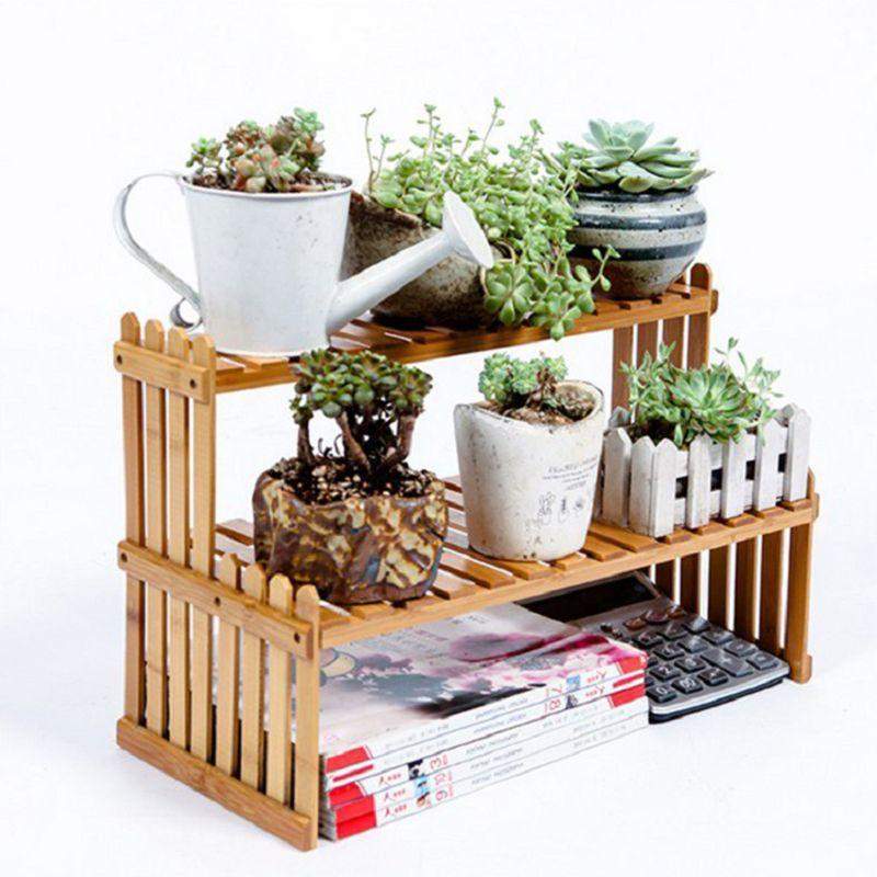 Bamboo Flowers Plants Shelf Bowlift