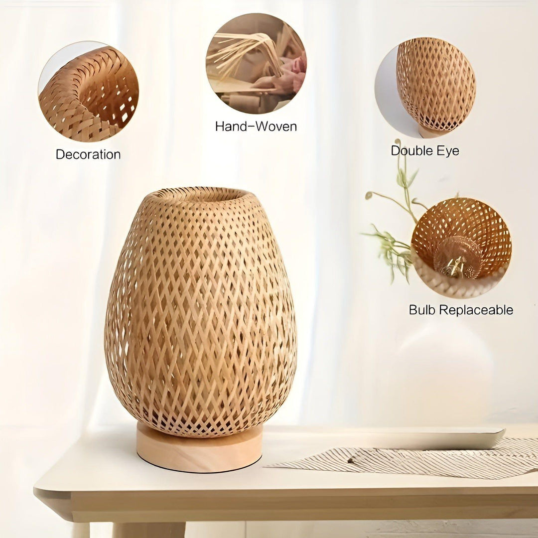 BowLift | Aura Lamp - Bamboo USB-powered Table Lamp for the Bedroom