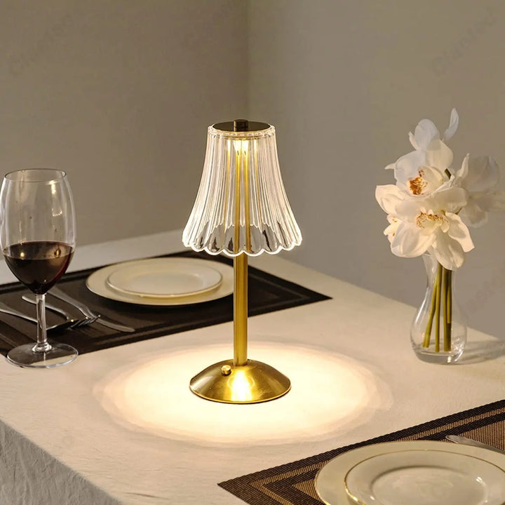 BowLift | Cristalglow - Chic Wireless Table Lamp with Elegant Crystal Decoration