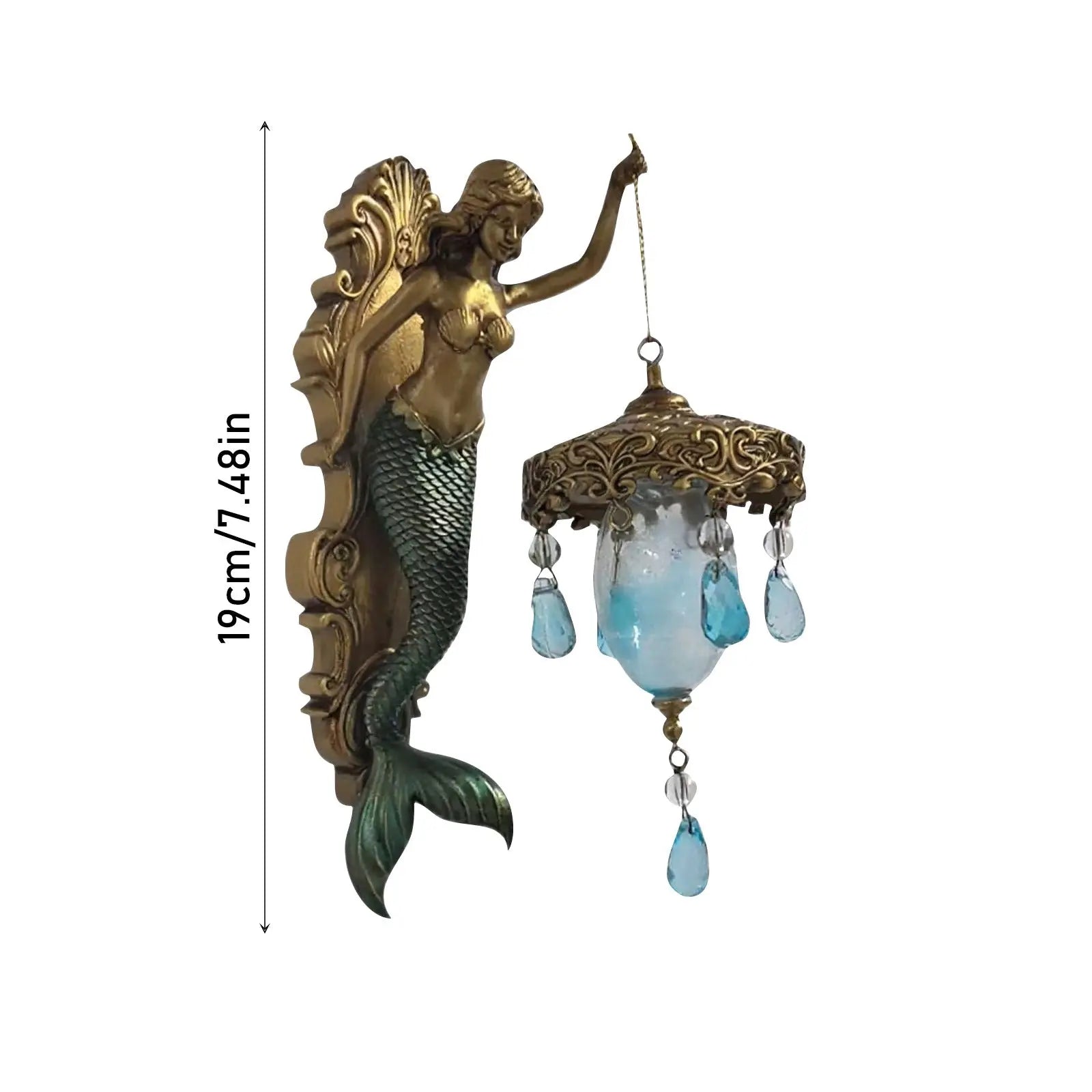 BowLift | Elegant Baroque Mermaid Wall Lamp – Artistic Maritime Wall Lighting for Atmospheric Spaces
