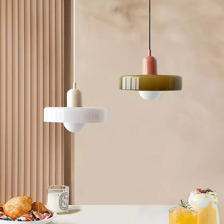BowLift | Scandi Bauhaus Pendant Light – Stylish Orange Ceiling Lamp for Contemporary Spaces