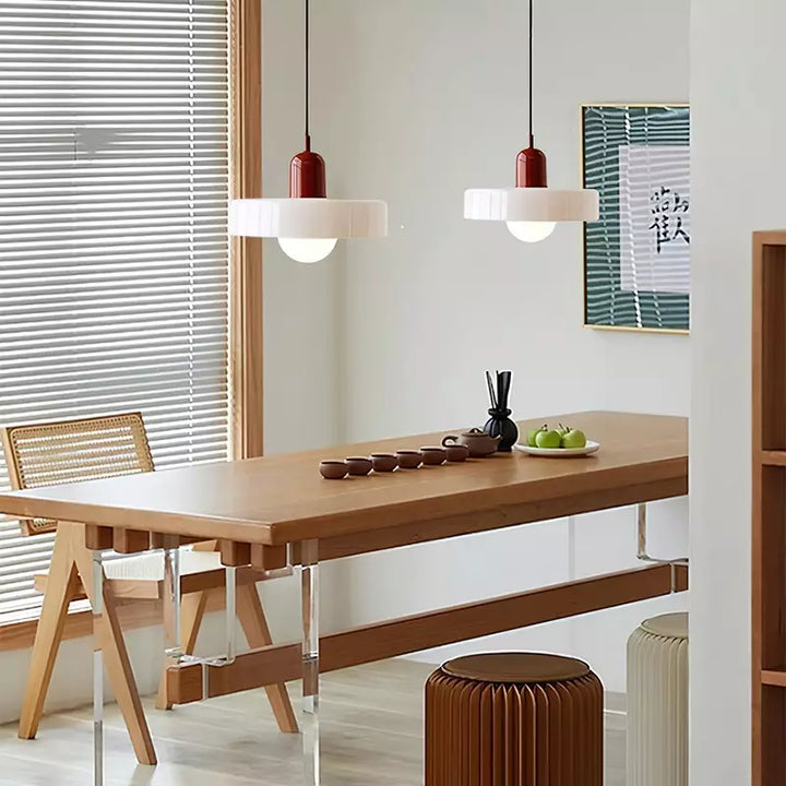 BowLift | Coloured Glass Pendant Light – Elegant Bauhaus-Style Hanging Lamp for Living Room & Dining Area