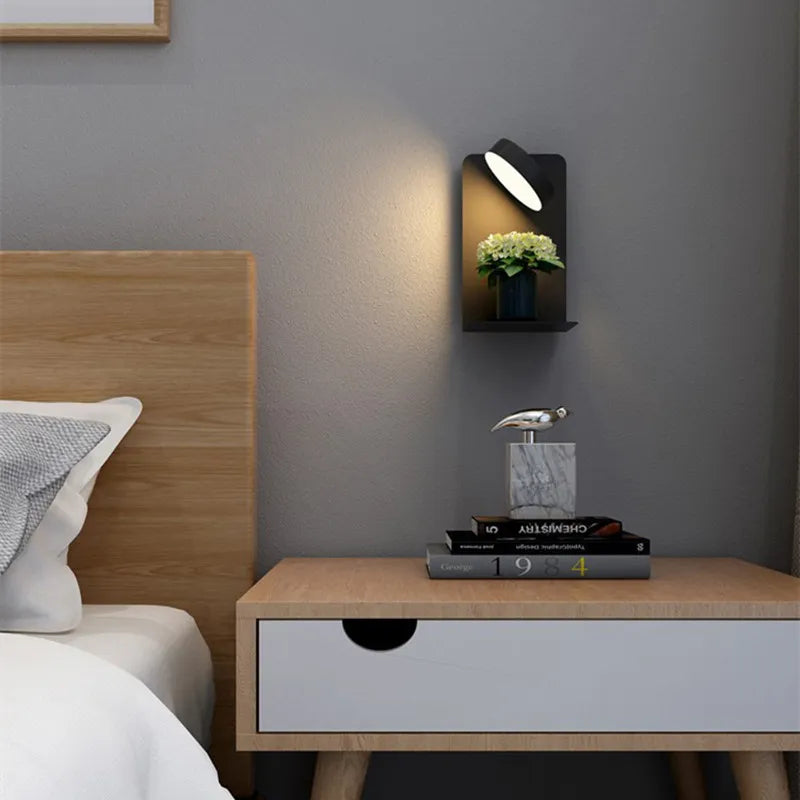BowLift | LED Wall Light with Shelf | Soft Glow, Modern Design & Ideal for Creating a Festive Atmosphere in Your Bedroom