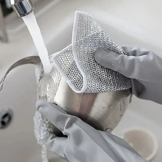 BowLift | Double-sided stainless steel sponge for heavy-duty use