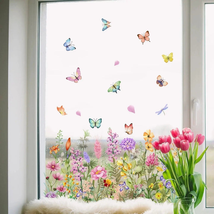 BowLift | Double-sided window sticker with flower motif (can be cut to any size) – buy 1, get 1!