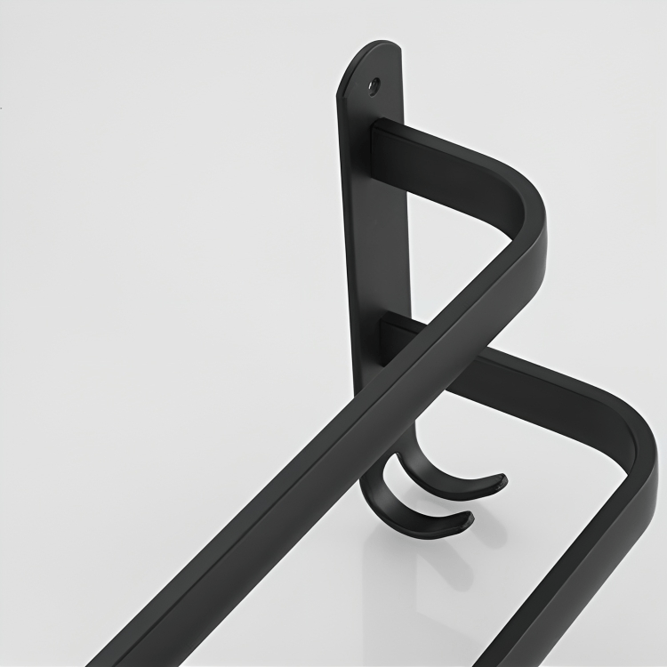 BowLift | FlexRack Wall-Mounted Bathroom Storage Shelf with Towel Holder – Space-Saving Aluminium Rack