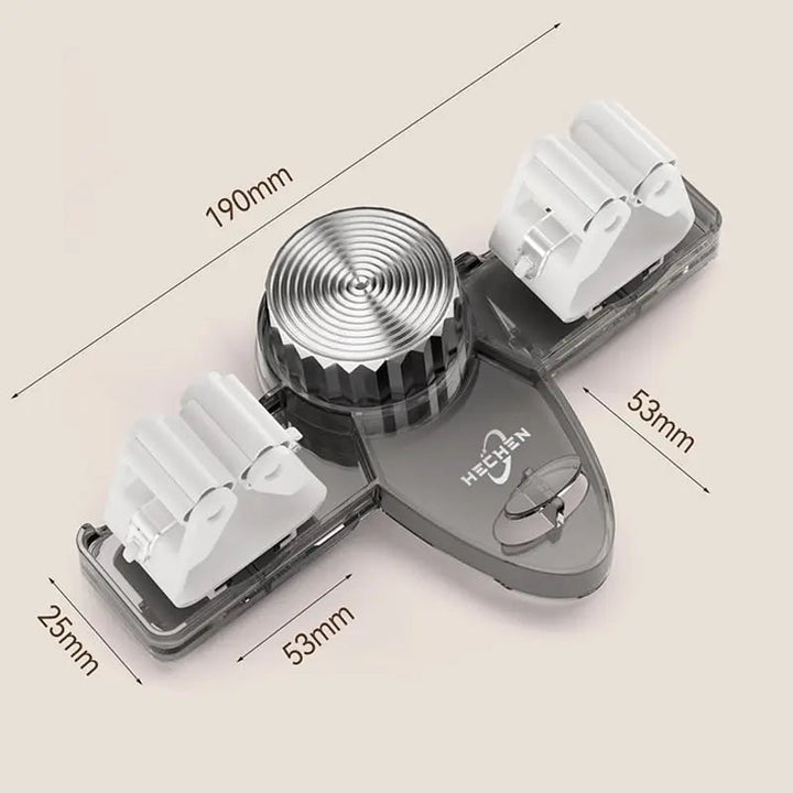 BowLift | Broom clamp with suction cups – Space-saving wall holder with adjustable hooks
