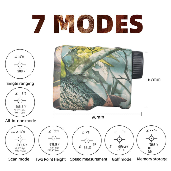 BowLift | Laser Distance Meter TERRAVIEW 1000 | Up to 1000 m range | Camouflage design | Waterproof & Rechargeable | For hunting & outdoor