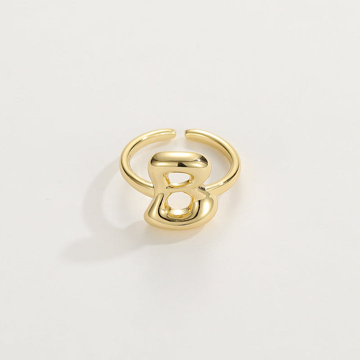 BowLift | Cute Bubble Letter Initial Ring