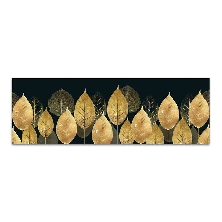 Big Sizes Wide Format Tropical Botanical Wall Art Fine Art Canvas Prints Golden Monstera Palm Leaves Pictures For Above The Bed Art For Above The Sofa | Bowlift