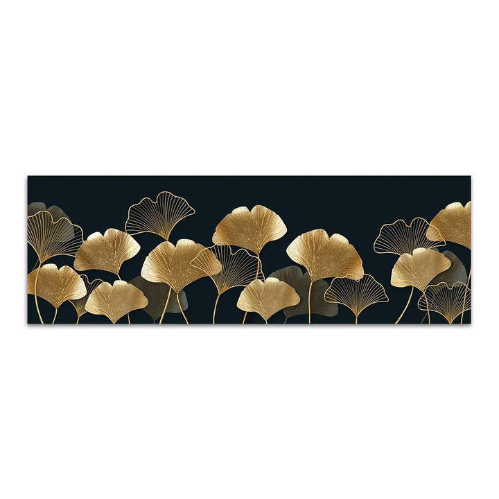 Big Sizes Wide Format Tropical Botanical Wall Art Fine Art Canvas Prints Golden Monstera Palm Leaves Pictures For Above The Bed Art For Above The Sofa | Bowlift