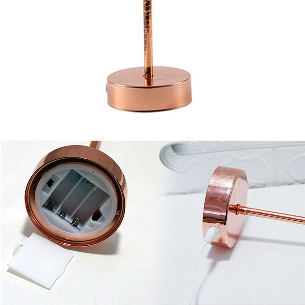 BowLift | Ostrich Night lamp | Eccentric lamp with feathers & rose gold base