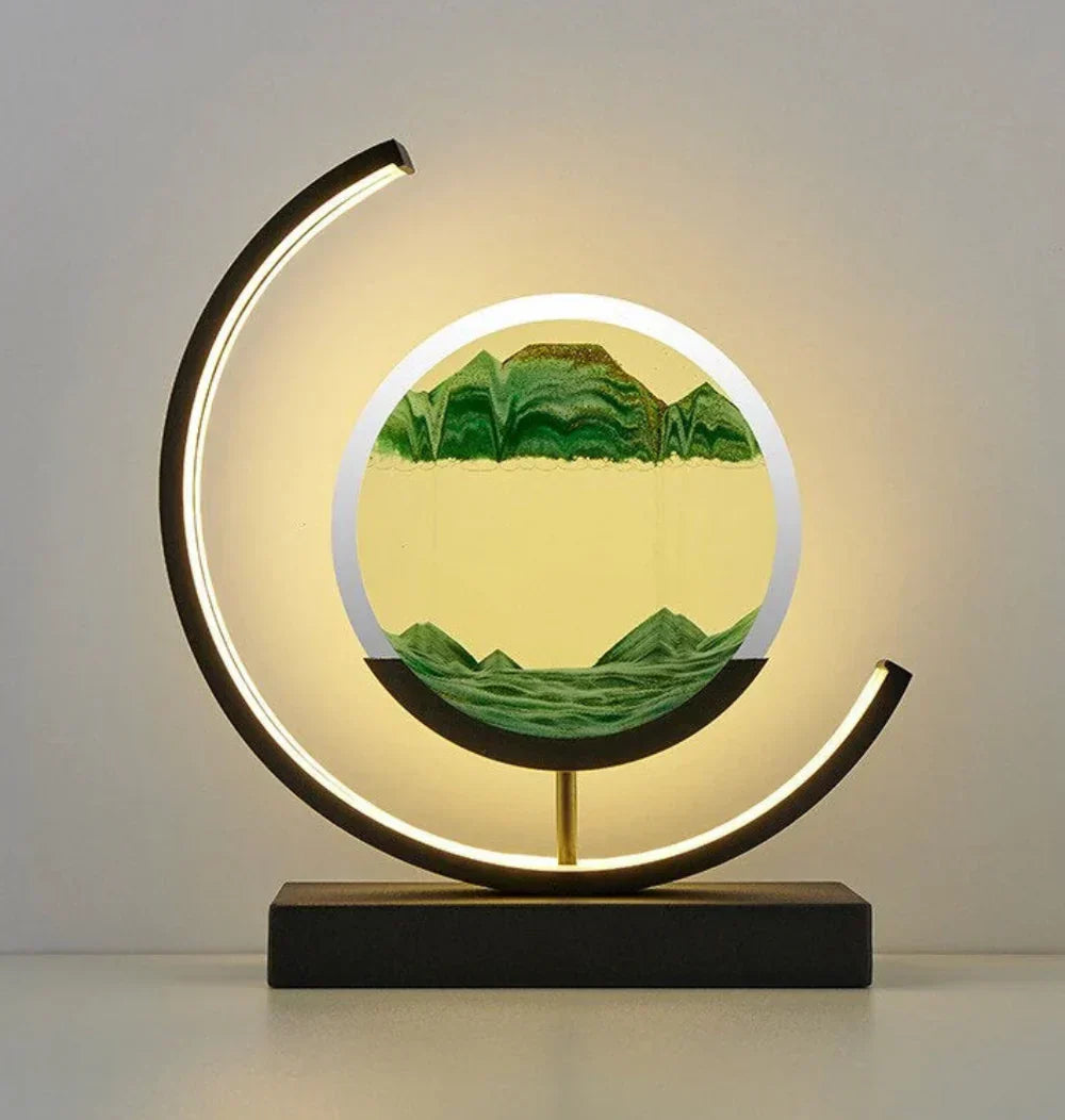 Elegant Sand Landscape Table Lamp Bowlift