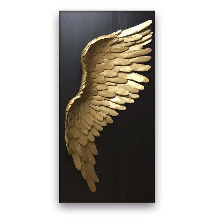 Big Sizes Golden Dream Angel Wings Wall Art Fine Art Canvas Prints Pictures For Modern Apartment Living Room Light Luxury Boutique Fashion House Art Decor | Bowlift