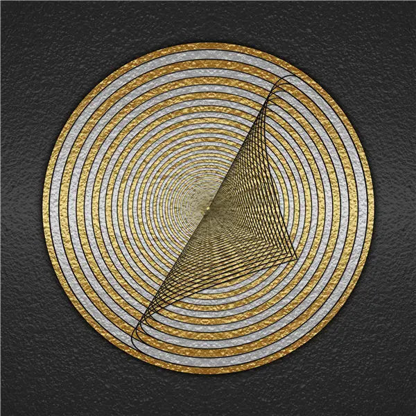 Black Golden Spherical Abstract Geometric Wall Art Fine Art Canvas Prints Modern Aesthetics Square Format Pictures For Living Room Home Office Decor | Bowlift