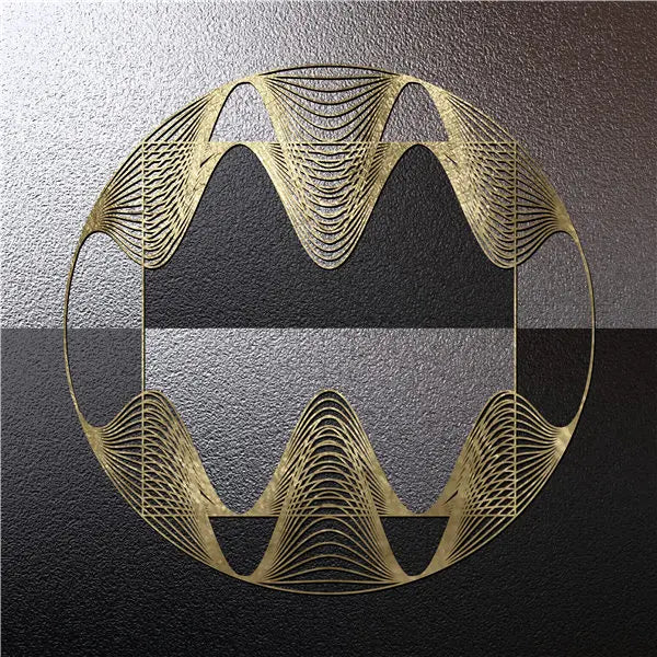 Black Golden Spherical Abstract Geometric Wall Art Fine Art Canvas Prints Modern Aesthetics Square Format Pictures For Living Room Home Office Decor | Bowlift