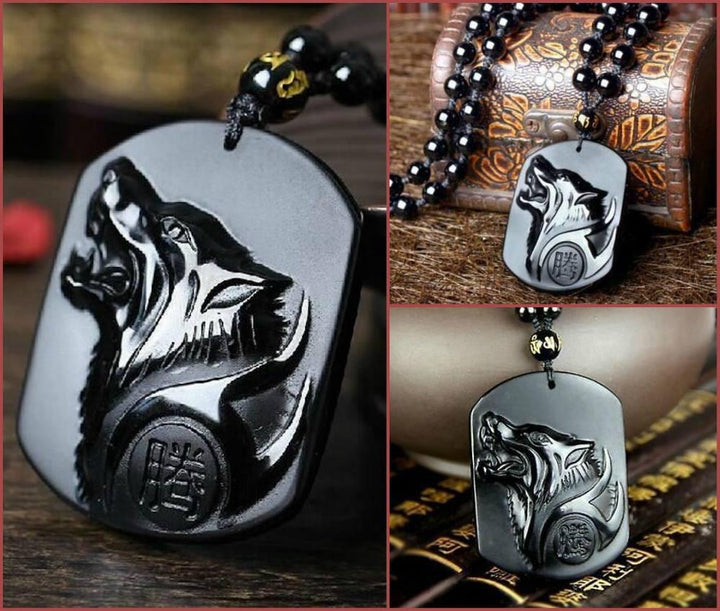 Black Wolf Obsidian Necklace | Bowlift