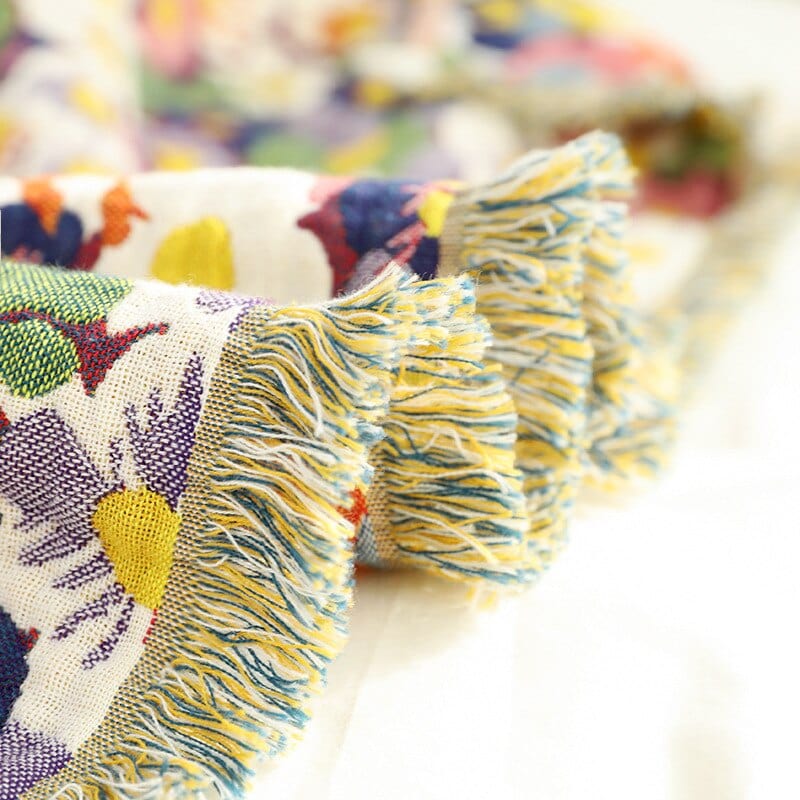 Bloom Pastoral Flower Throw Blanket Bowlift