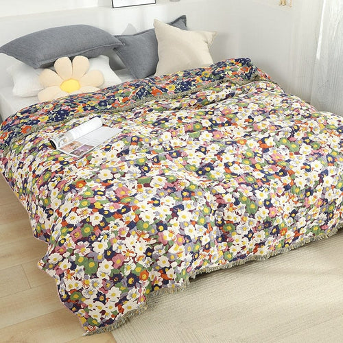 Bloom Pastoral Flower Throw Blanket Bowlift