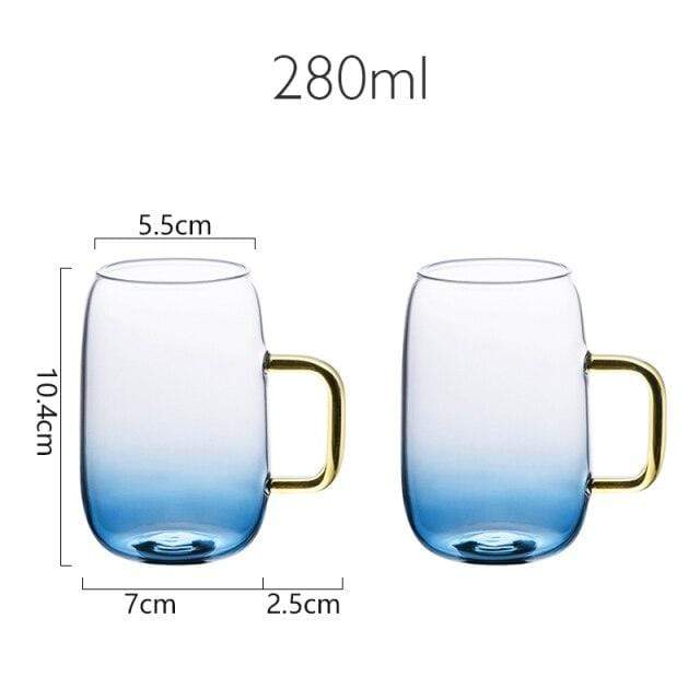 Blue glass pitcher with matching drinking glass Bowlift