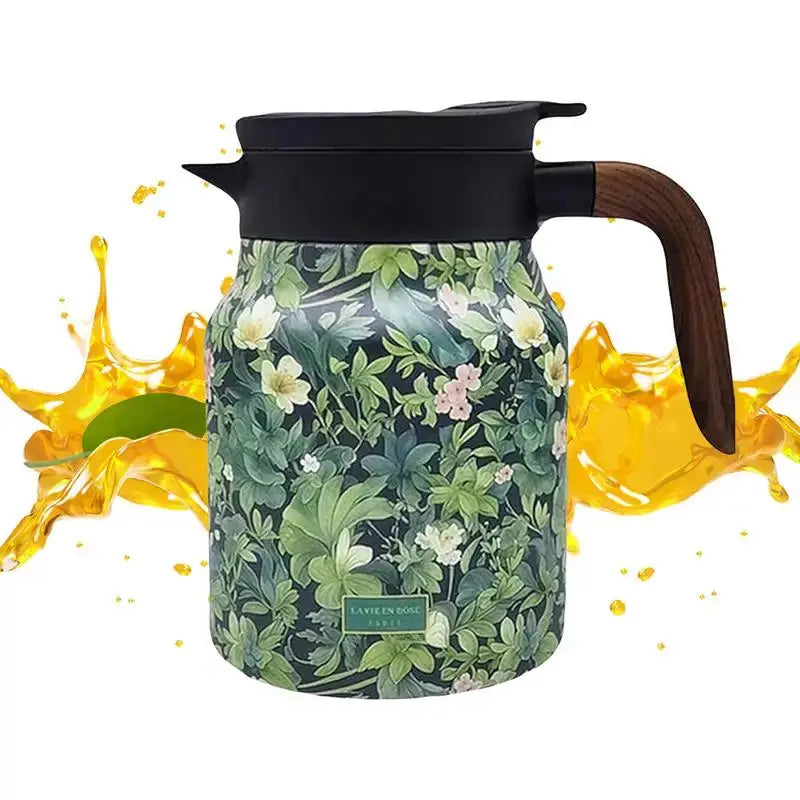 BowLift | Floral Stainless Steel Teapot with Strainer - 1000ml Vintage Elegance