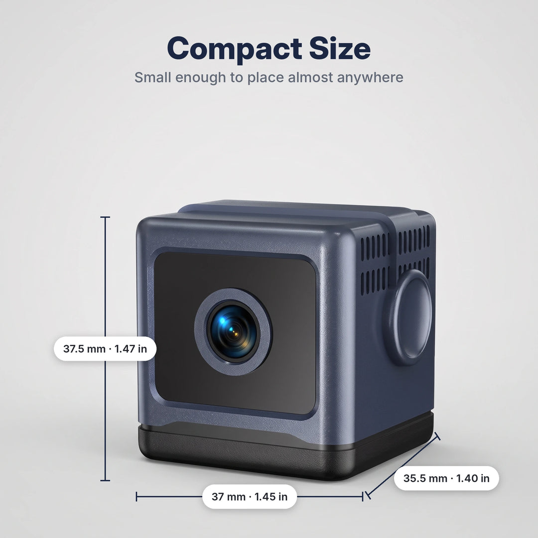 Camera dimensions 37 x 37.5 x 35.5 mm