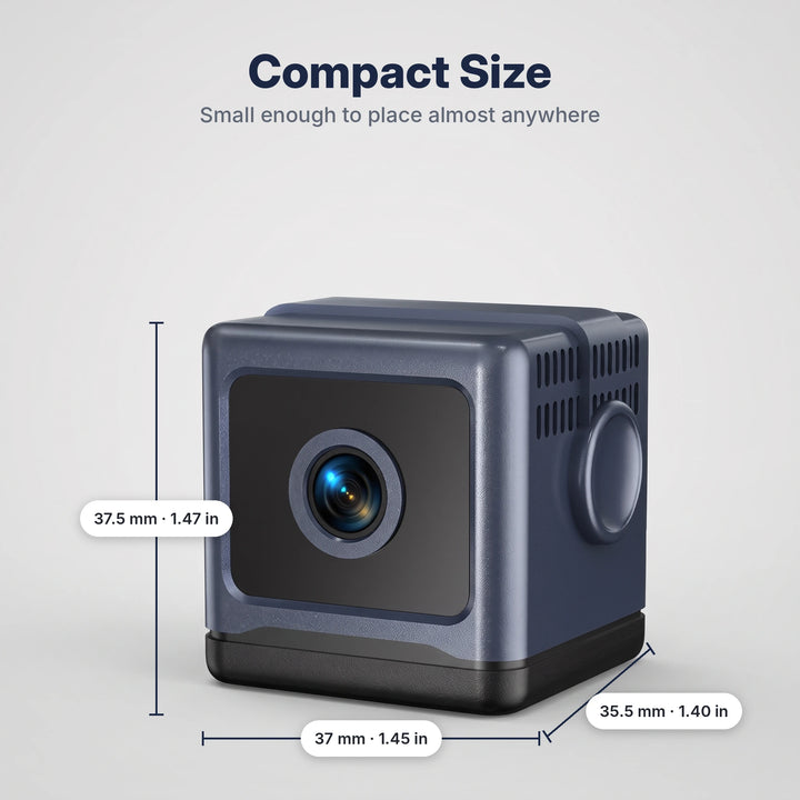 Camera dimensions 37 x 37.5 x 35.5 mm