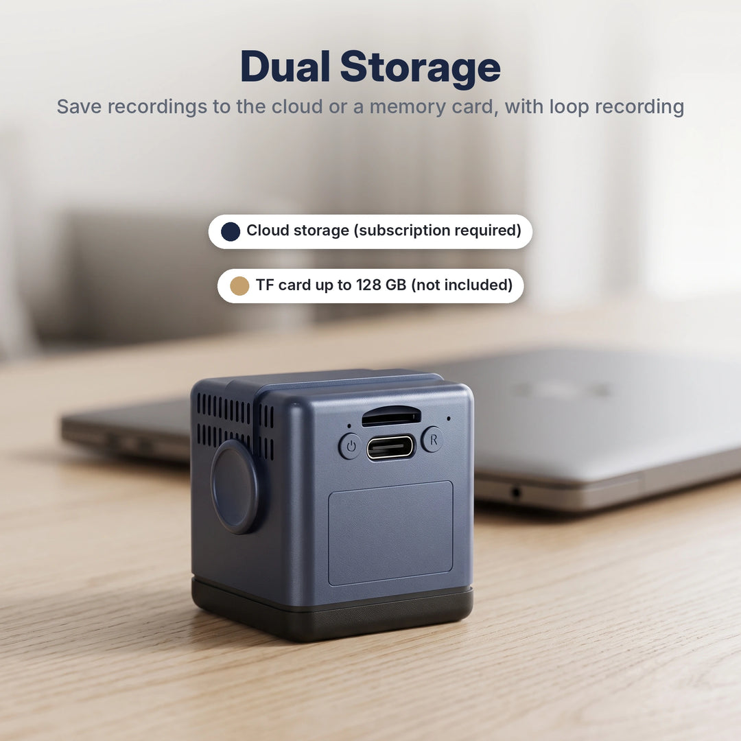 Back of the camera with memory card slot and USB-C port