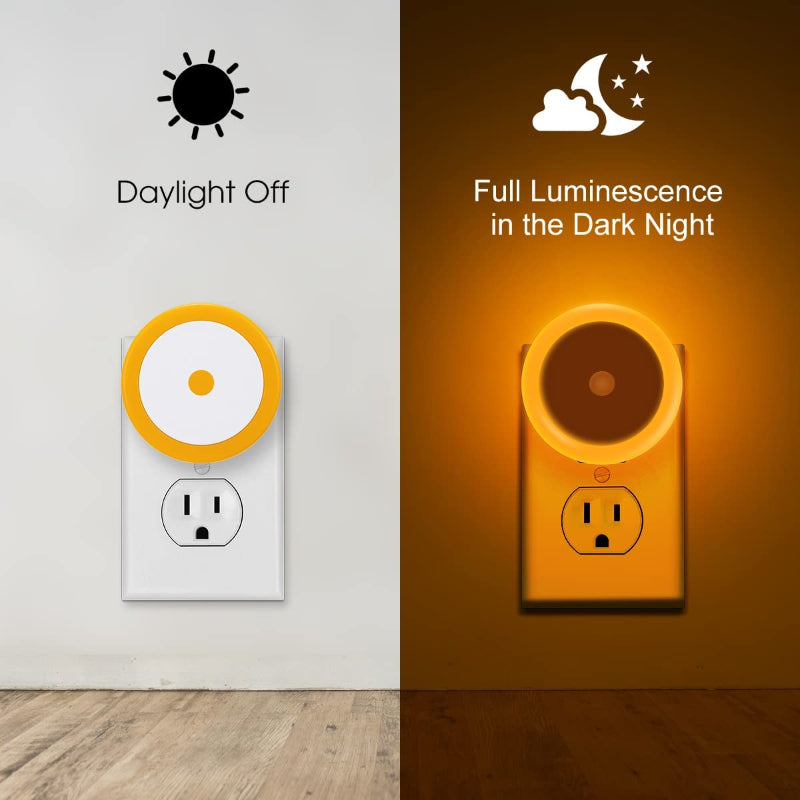 BowLift | Night lights plug into the wall [4Pack], night light with light sensors, LED night light for the children's room, baby night light, bathroom night light, stair lights, hallway light