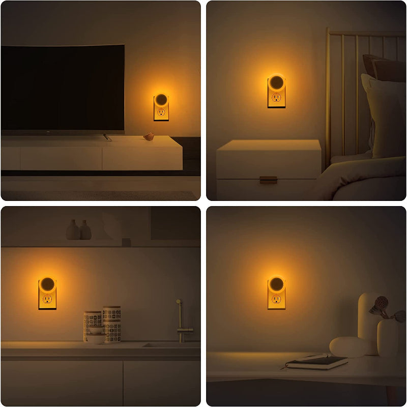 BowLift | Night lights plug into the wall [4Pack], night light with light sensors, LED night light for the children's room, baby night light, bathroom night light, stair lights, hallway light