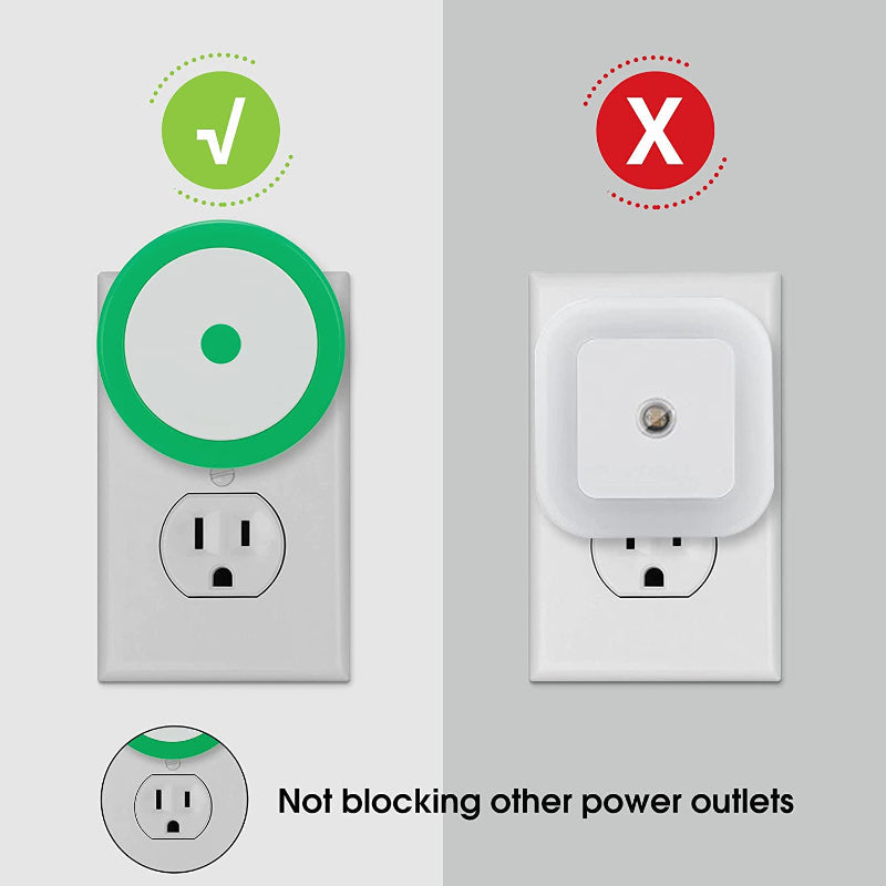 BowLift | Night lights plug into the wall [4Pack], night light with light sensors, LED night light for the children's room, baby night light, bathroom night light, stair lights, hallway light