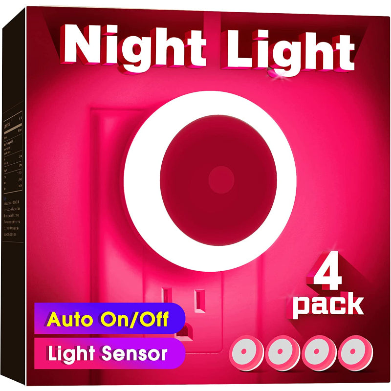 BowLift | Night lights plug into the wall [4Pack], night light with light sensors, LED night light for the children's room, baby night light, bathroom night light, stair lights, hallway light