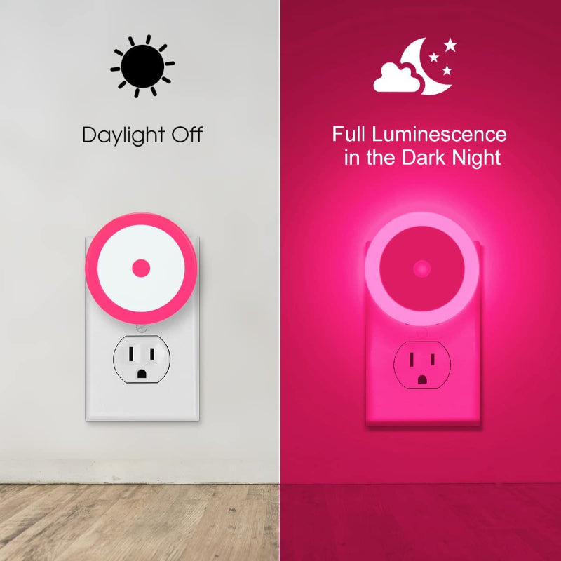 BowLift | Night lights plug into the wall [4Pack], night light with light sensors, LED night light for the children's room, baby night light, bathroom night light, stair lights, hallway light