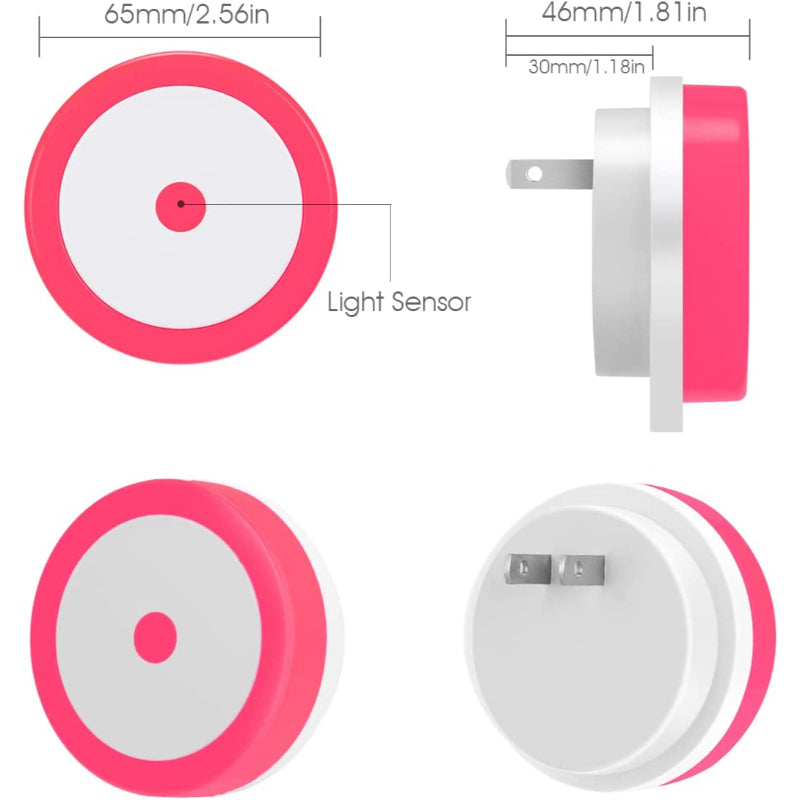 BowLift | Night lights plug into the wall [4Pack], night light with light sensors, LED night light for the children's room, baby night light, bathroom night light, stair lights, hallway light