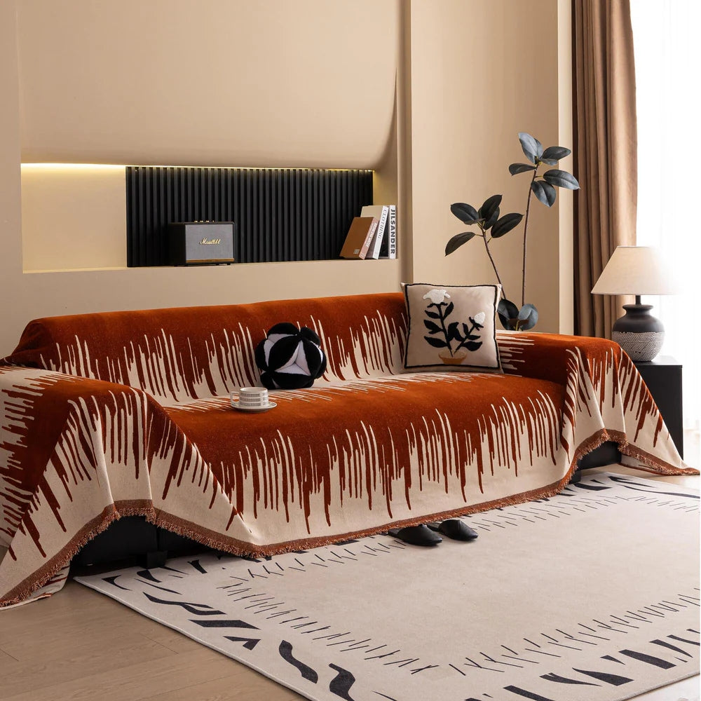 BowLift | Brushstroke Vertical Pattern Chenille Sofa Cover