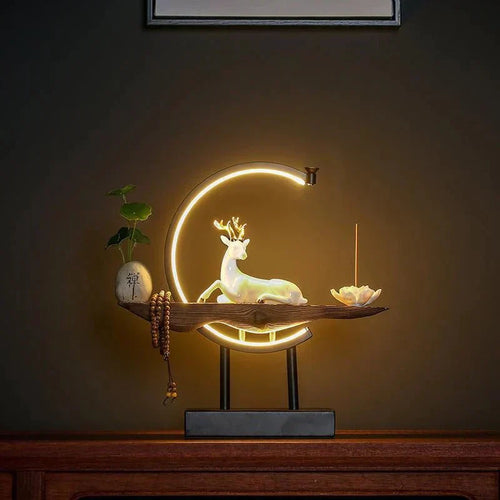 BowLift | White Deer Incense Burner Lamp - SereneStag