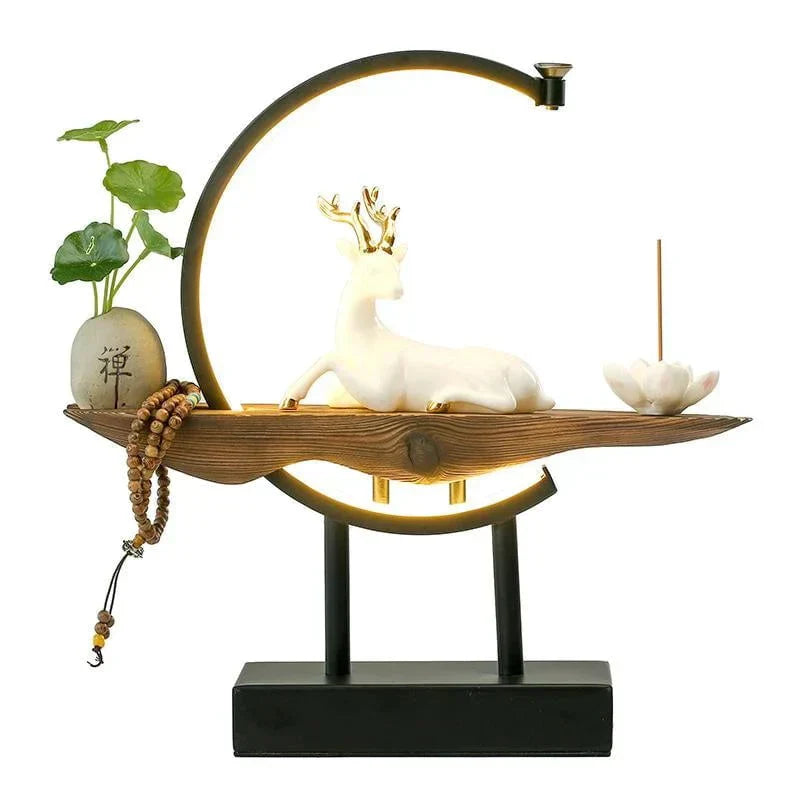BowLift | White Deer Incense Burner Lamp - SereneStag