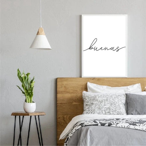 Buenas Noches Good Night Spanish Quotes Post Simple Black White Quotations Wall Art Fine Art Canvas Prints Minimalist Nordic Pictures For Bedroom | Bowlift