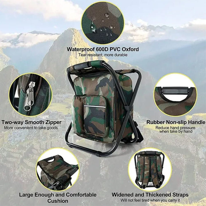 BowLift | 3-in-1 Backpack with Folding Chair & Cooler Compartment for Outdoor Adventures