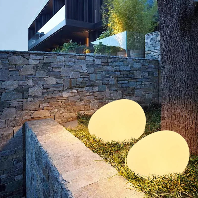 BowLift | Cobblestone LED Garden Light Fixture - Solar-Powered Outdoor Lighting for Pathways & Landscapes