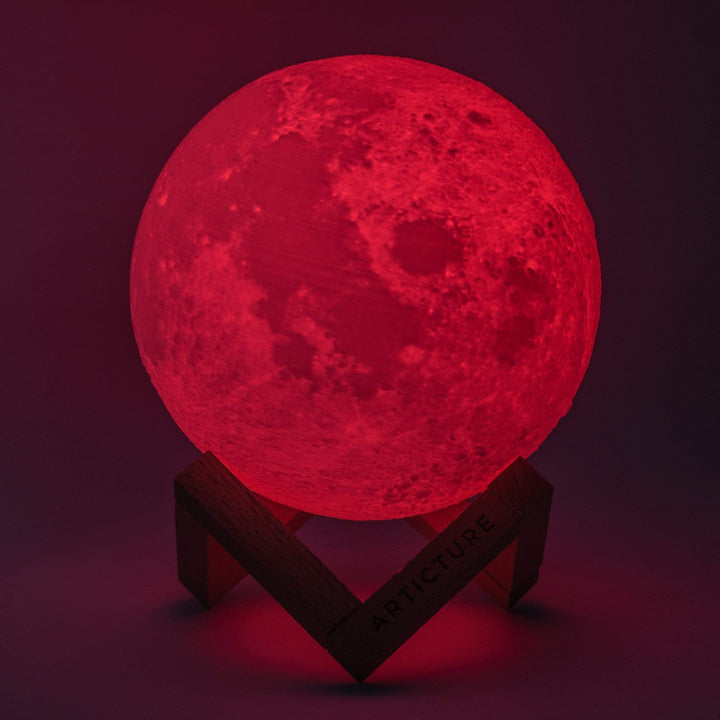 BowLift | Moon Lamp Wooden Base 3D Table Light