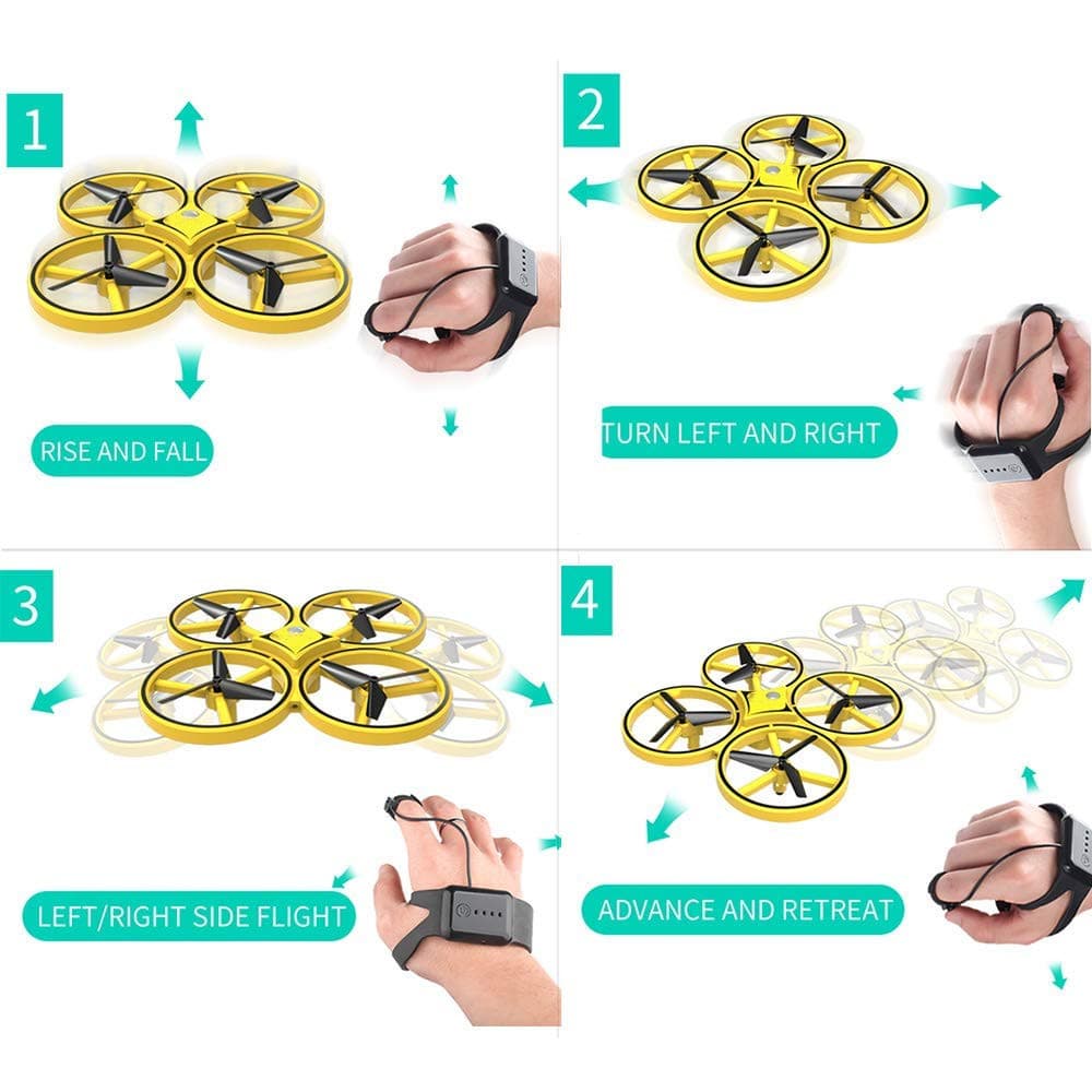 Drone - remote-controlled - Quadrocopter (Gyro &amp; LED) | Bowlift