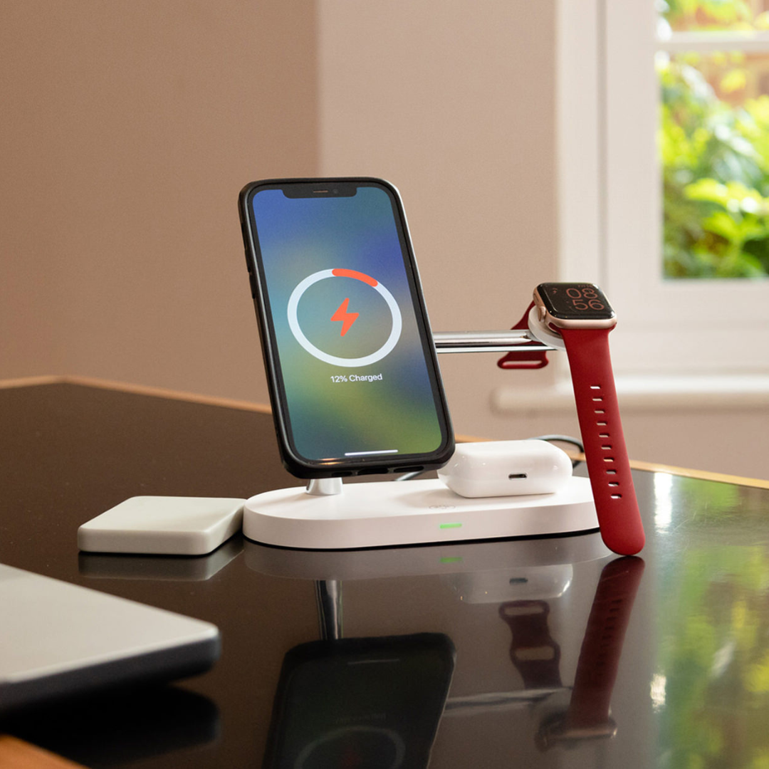 BowLift | 4-in-1 Wireless Charging Station - Magnetic Qi Charger for Phone, Watch & Earbuds