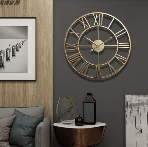BowLift | Skeleton Wall Clock made of Wrought Iron 40 × 40 cm with Silent Movement