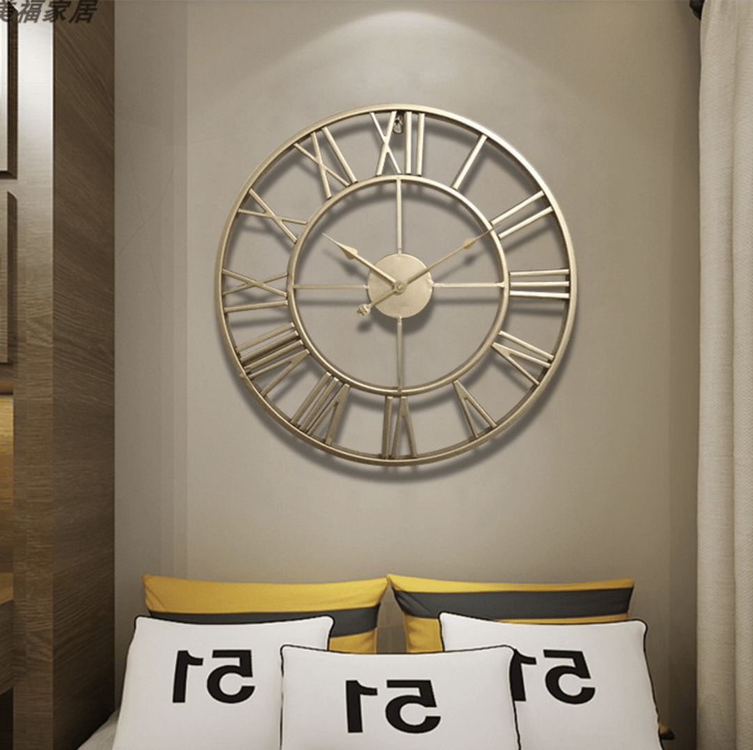 BowLift | Skeleton Wall Clock made of Wrought Iron 40 × 40 cm with Silent Movement