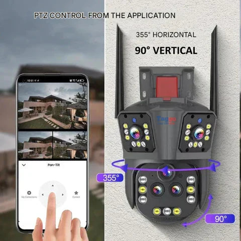 DualGuard Ultra 10K – 20MP Surveillance Camera with 5 Lenses and 20x Zoom | Bowlift