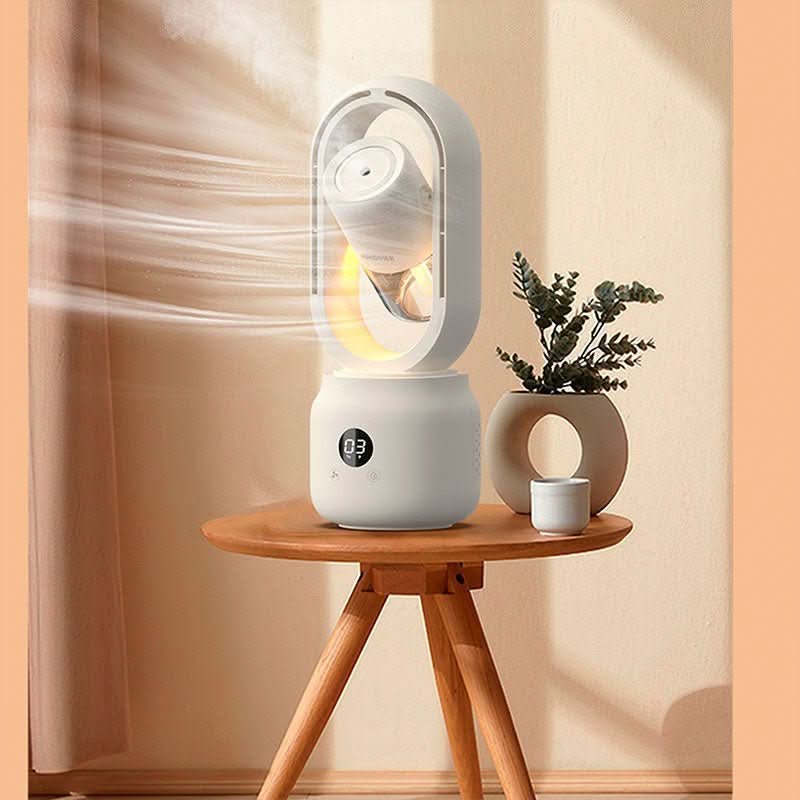 BowLift | Portable fan without blades with humidifier and night light for refreshing comfort