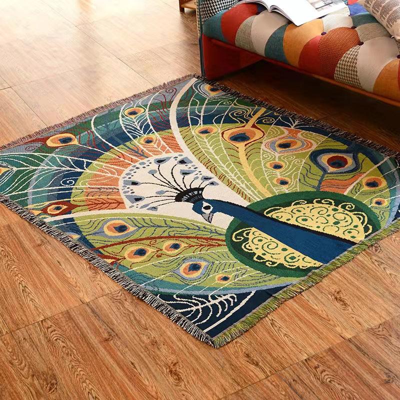 Peacock Throw Thread Blanket Bowlift